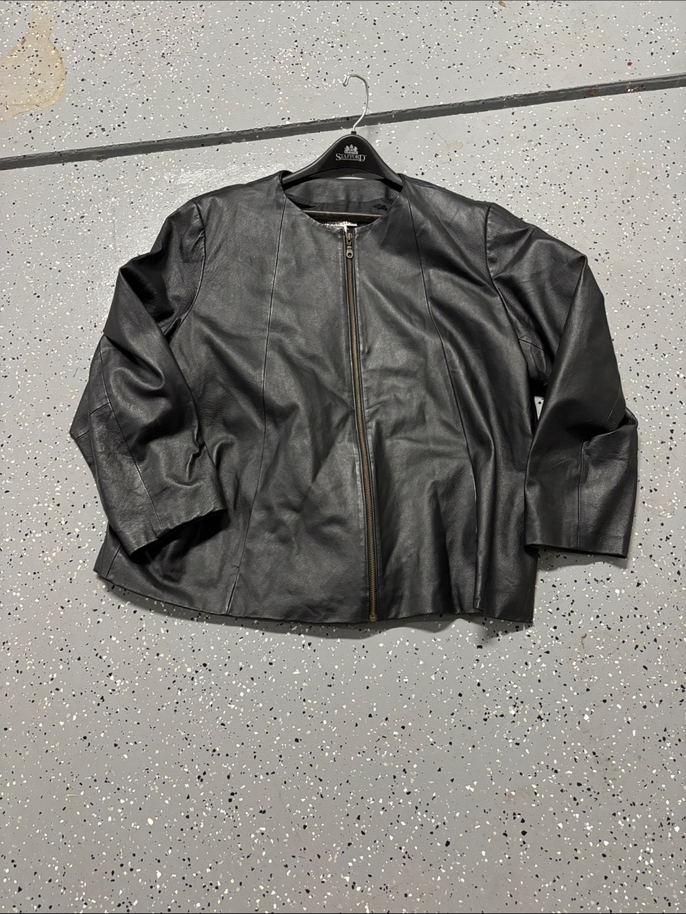 Black 100% Genuine Leather Womens Jacket Y2K Vintage